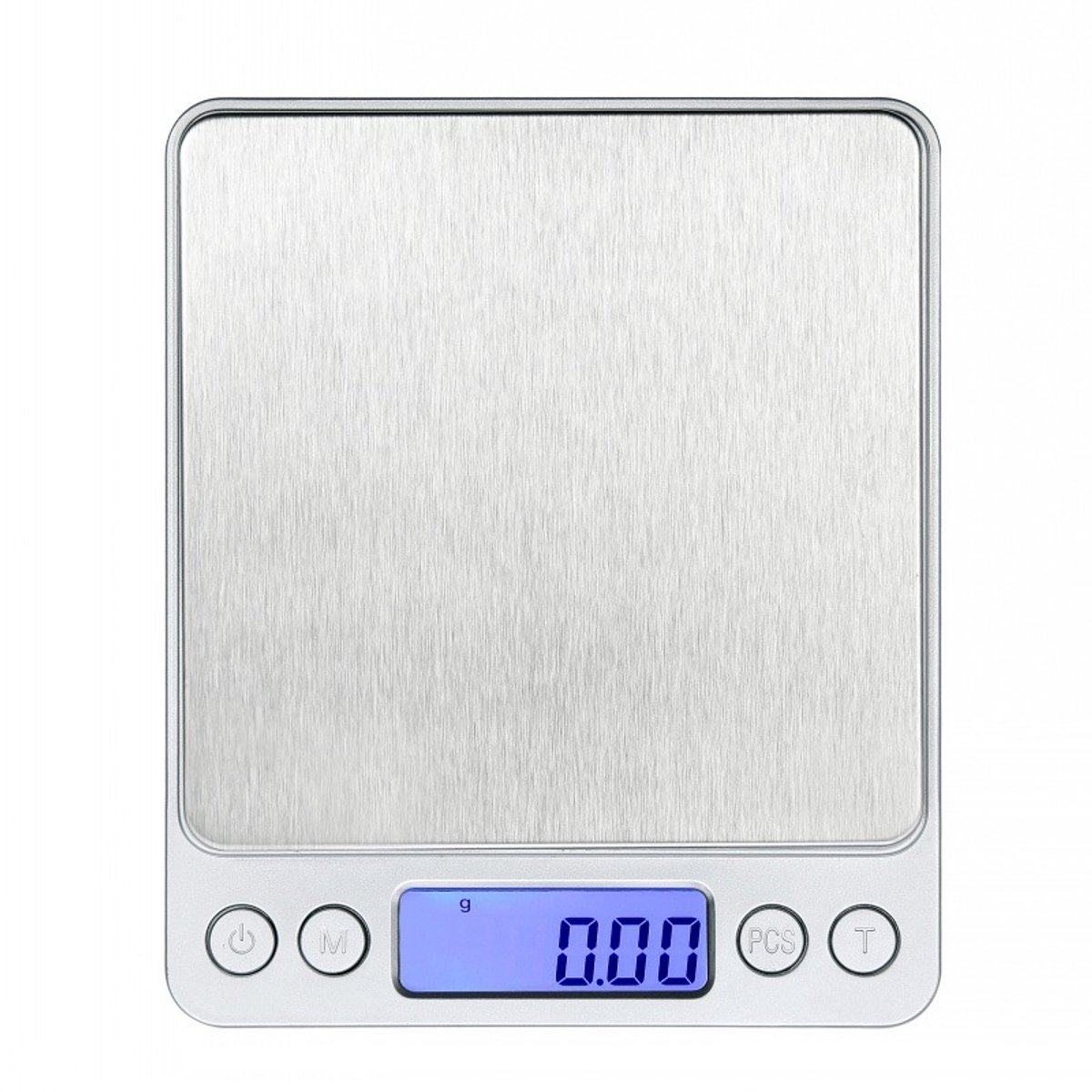 Go Go Gadget - Digitale Keukenweegschaal - 0,1 - 2000gram - Compact - 1 stuk - Exclusief batterijen - Zilver