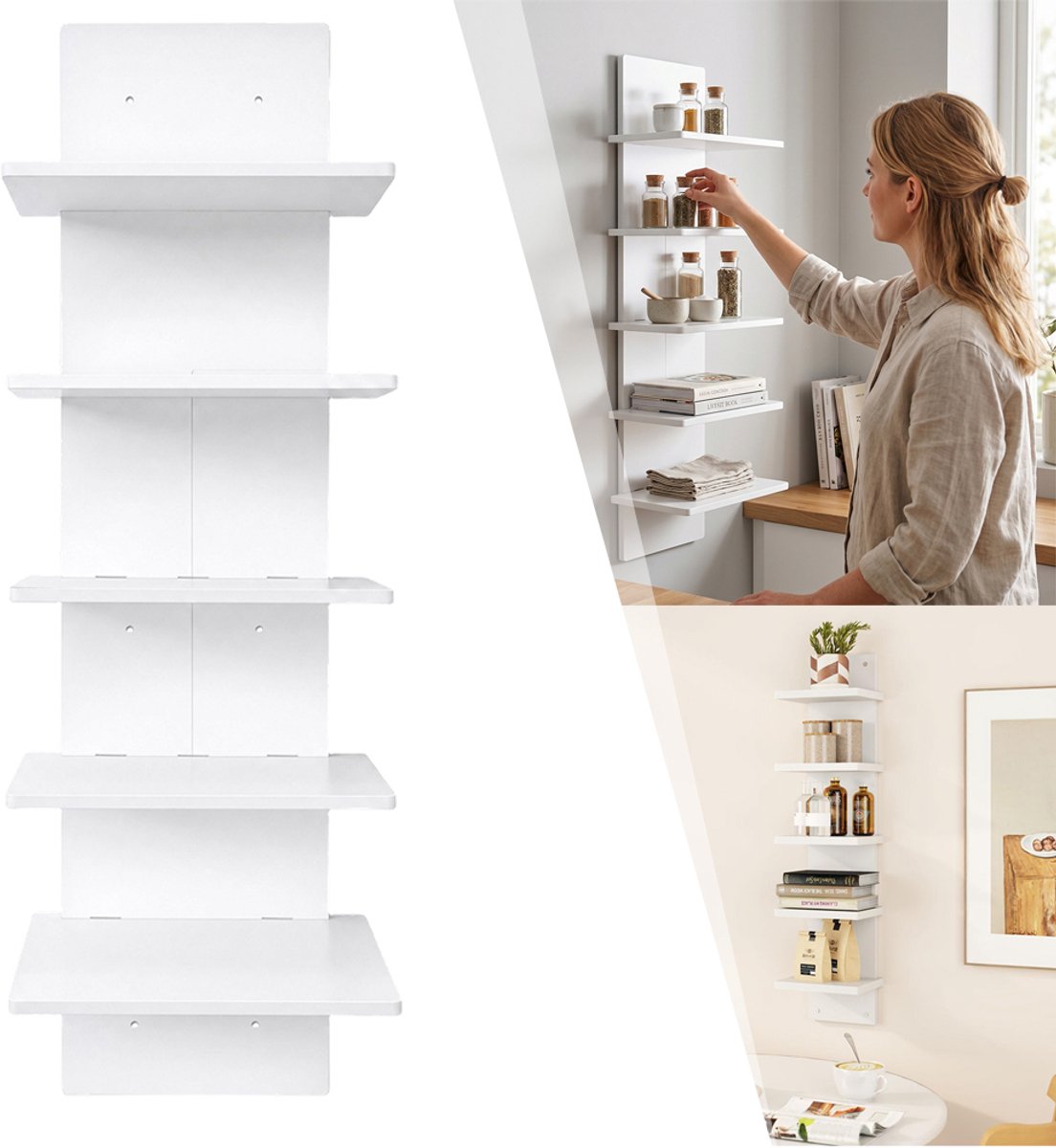 5-Laags Wandplank - Verticale Kolom Zwevende Opbergrek - Organisator Van Woondecoratie - Wandplankunit - Wandrek
