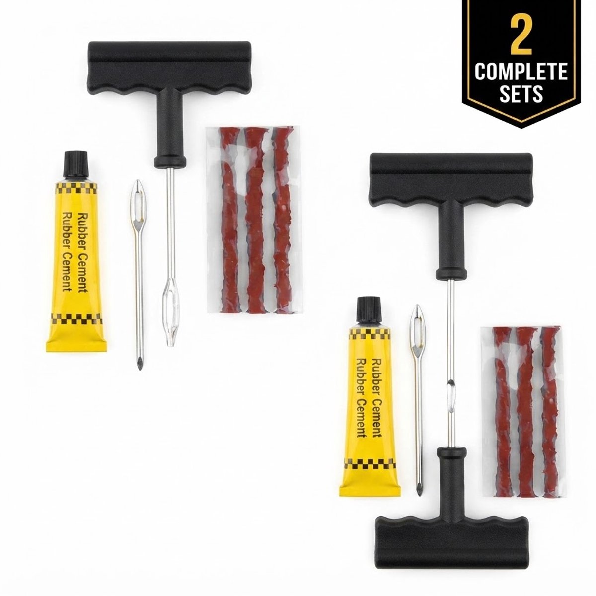 KEANOVA Tubeless Bandenreparatieset – 2 Complete Sets – 6 Reparatiekoorden – Auto & Motor