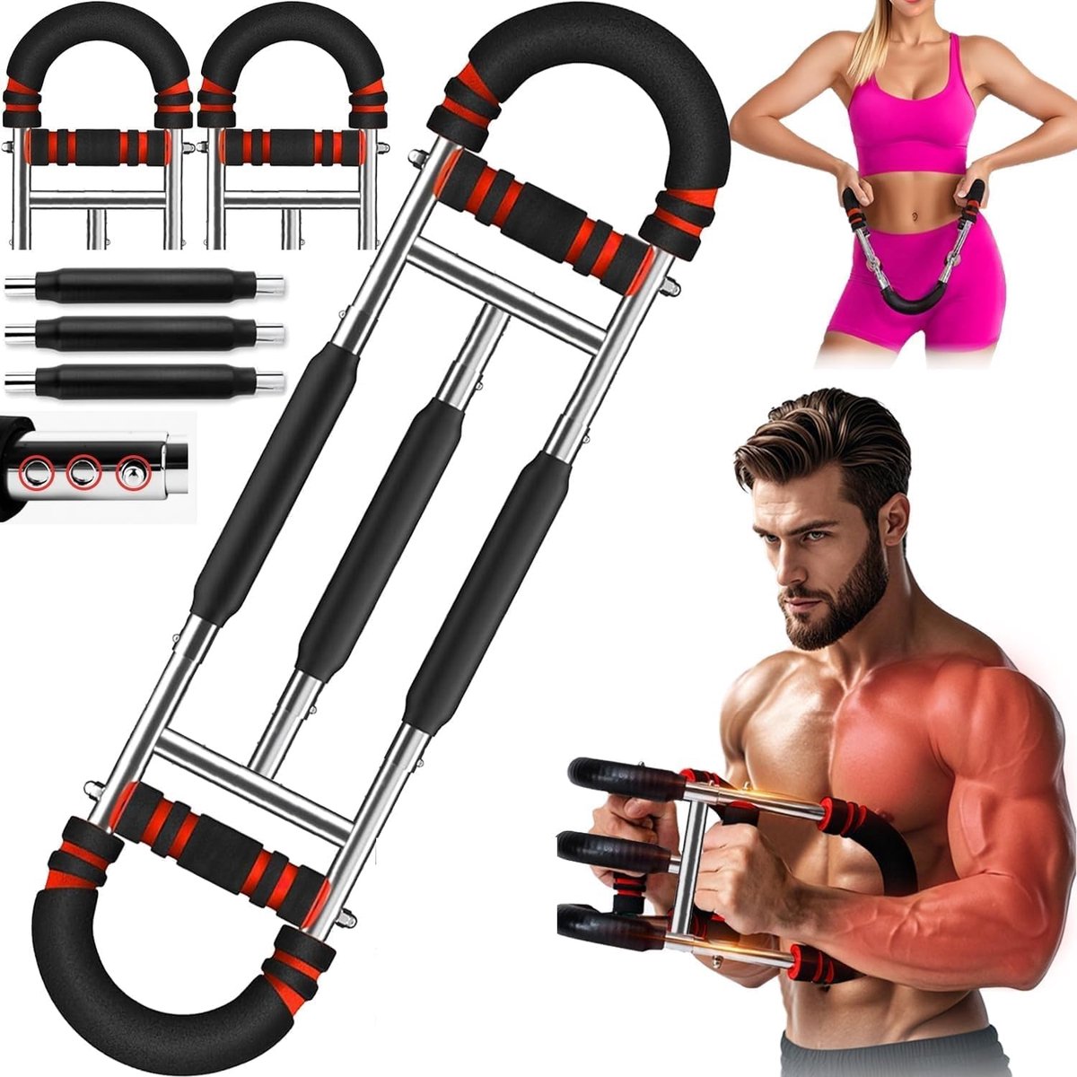 Twister Arm Trainer - Borsttrainer Voor Mannen - Verstelbare Borstvergroter - Fitnessapparatuur Voor Krachttraining