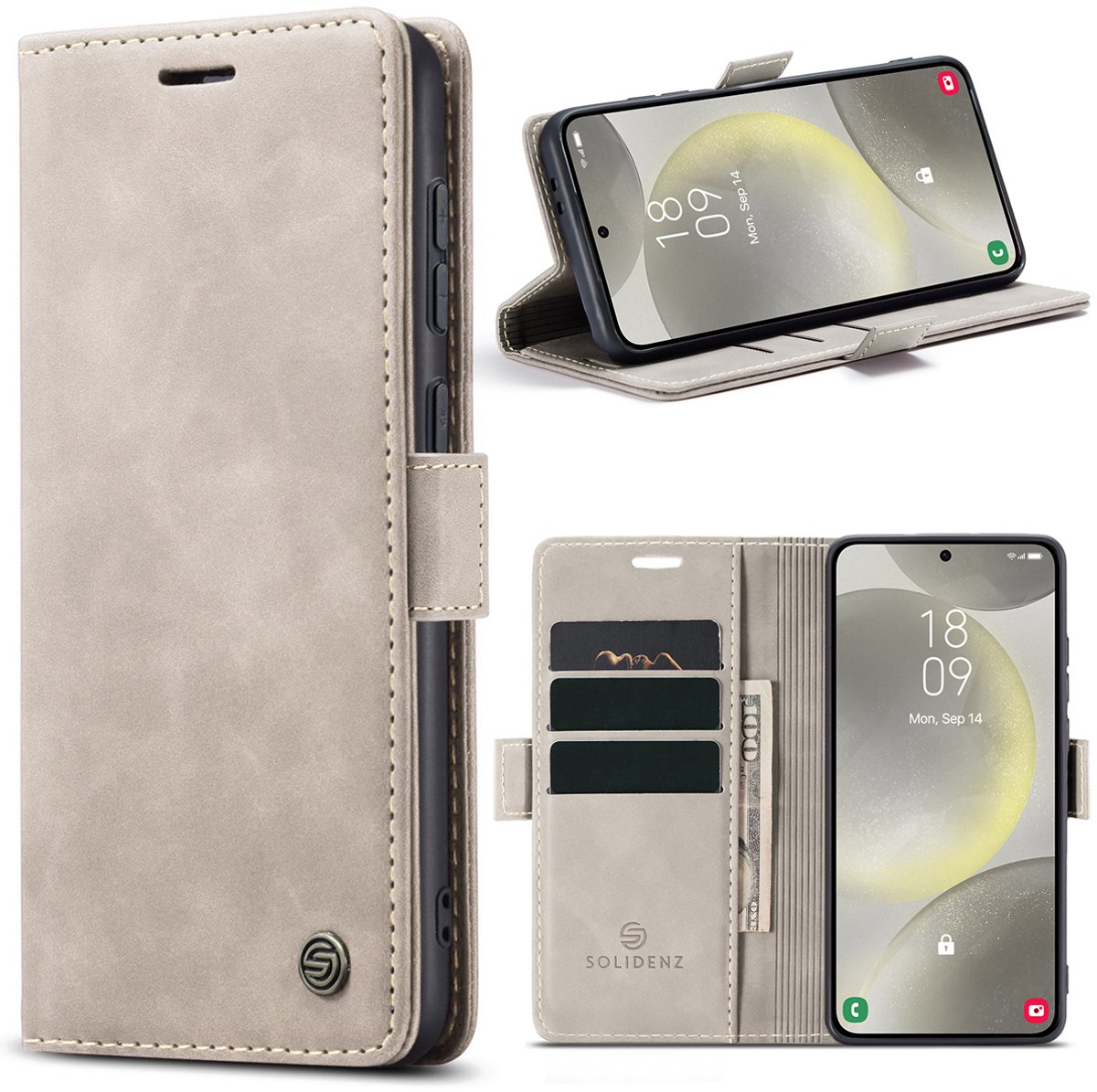 Multimedia & Accessoires Urban Bookcase Hoesje met Pasjeshouder geschikt voor Samsung Galaxy S26 – Beige