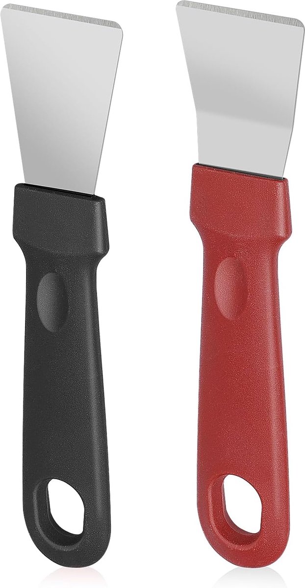 Roestvrijstalen Reinigingsschraper voor Oven, Kookplaat en Vriezer - Efficiënte Keukenschraper voor Inductie en Gas - Handig Schoonmaakgereedschap - Afmetingen 15,3 x 3,4 cm - Set van 2 Stuks