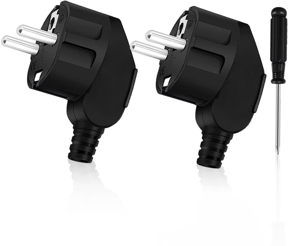 Solidchoice - 2 Stuks Veiligheidsstekkers van Rubber voor Binnen- en Buitenapparaten