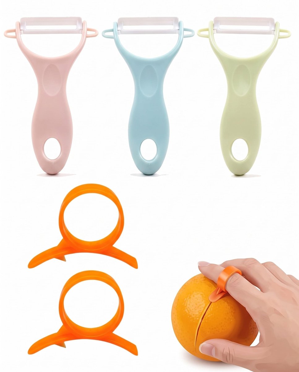 Solidchoice - Set van 5 Keramische Dunschillers en Sinaasappelopeners