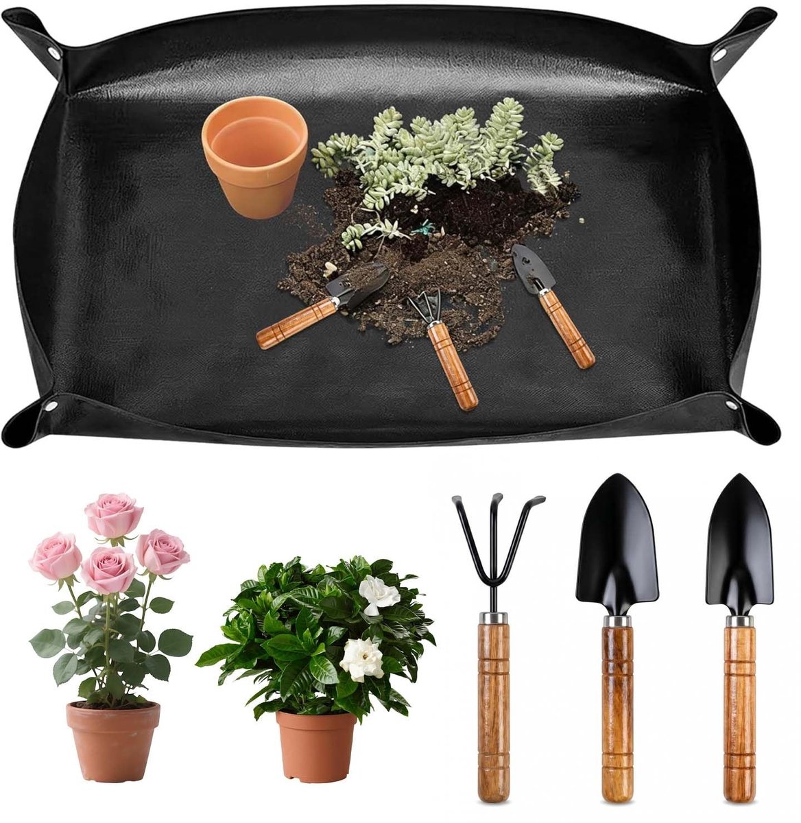 Solidchoice - Waterdichte Vloermat voor Plantenverpotten met 3 Mini-gereedschappen