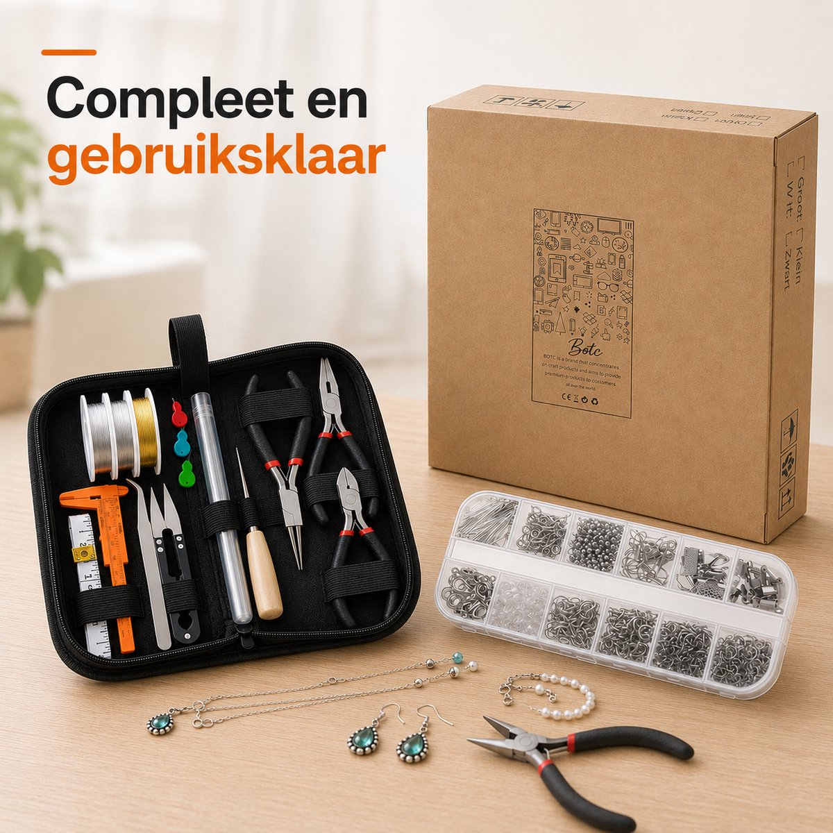 BOTC Sieraden Maken Set - 845 Sieradenonderdelen - Inclusief 3 Sieradentangen & Draad - Sieraden Reparatieset voor Armbanden, Kettingen & Oorbellen — cadeau in Hobby - foto 6