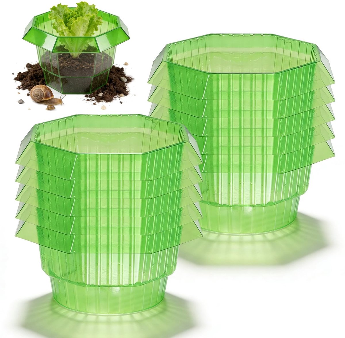 Solidchoice - Set van 10 Slakkenkraag 23 cm voor Plantenbescherming