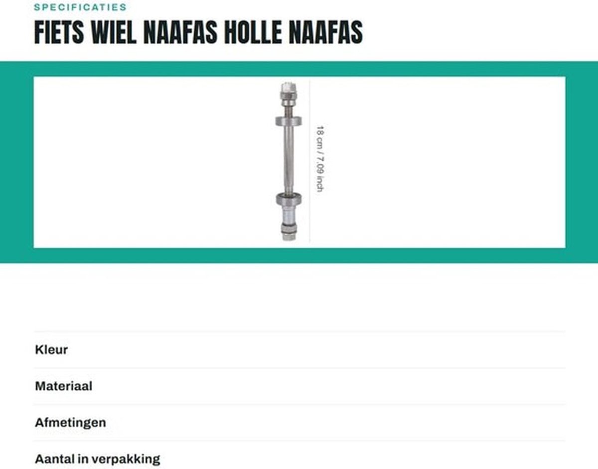 Naafas Ultralicht - Fiets Wielnaafas - Vooras/Achteras - Eenvoudig te installeren - Hoogwaardig metaal - Geschikt voor racefiets/Mountainbike/BMX - Wielas
