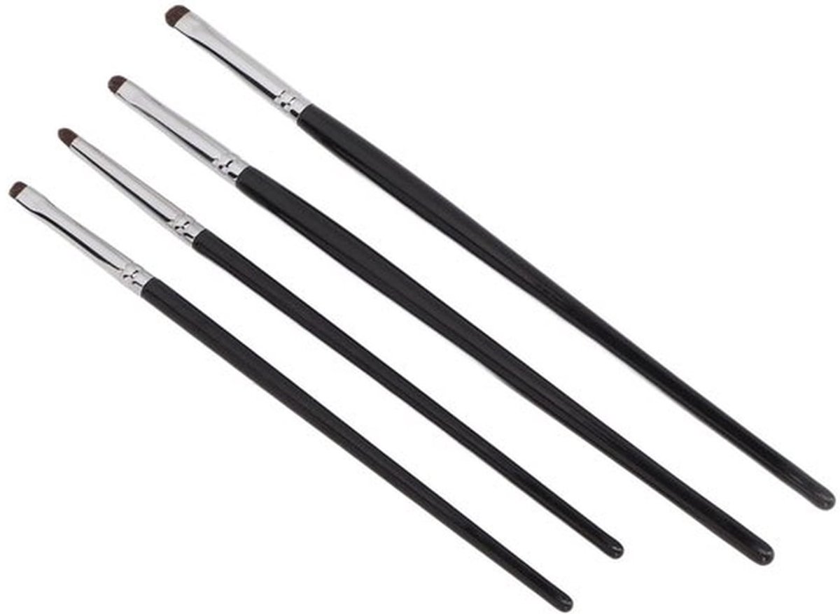 Oogschaduwborstel Set - 4 Stuks - Zacht Haarmateriaal - Dicht Haarvolume - Make-up Borstels - Ideaal voor Oogmake-updetails - Make-upborstels