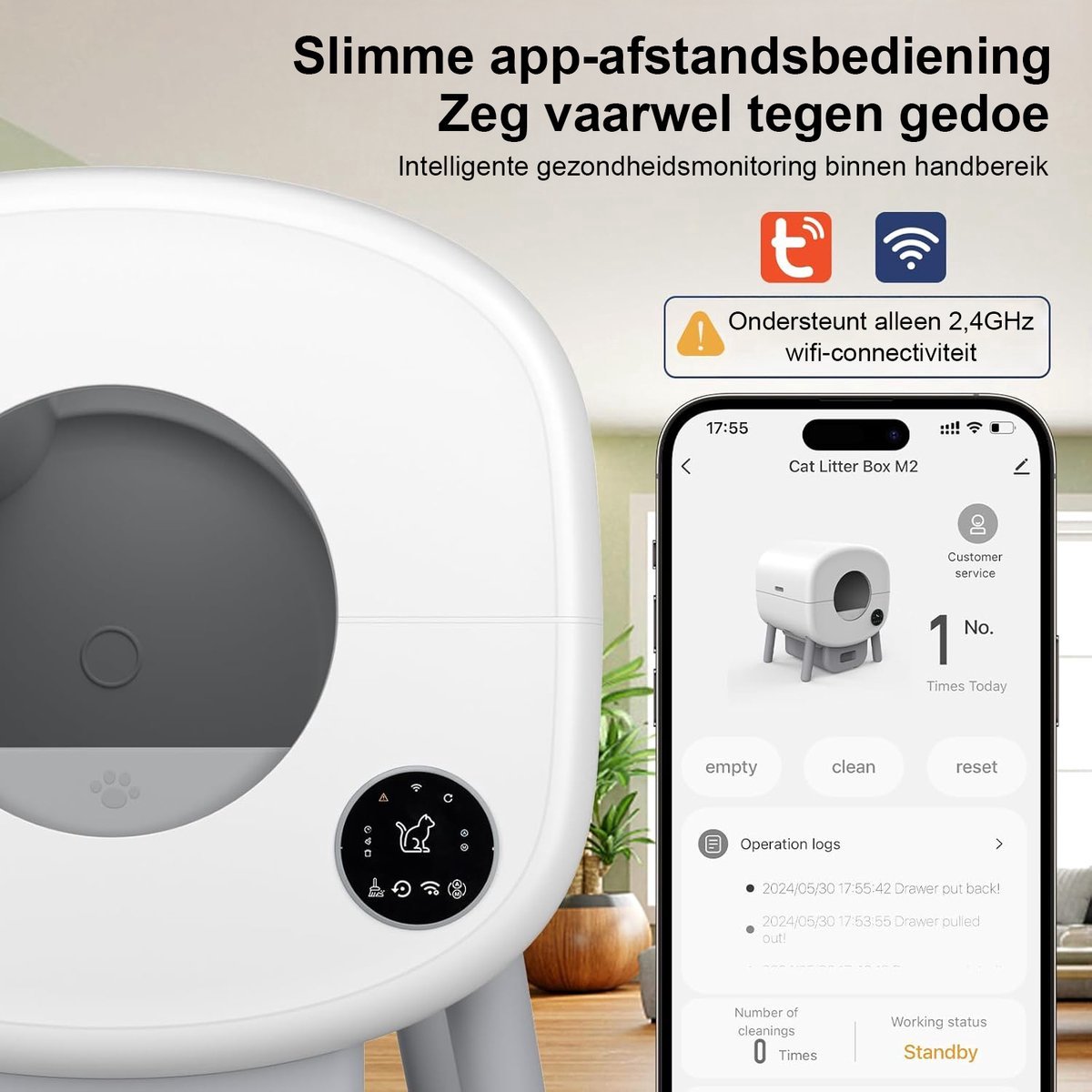 Zelfreinigende Zelfreinigende XXL 95L Kattenbak - afbeelding 3