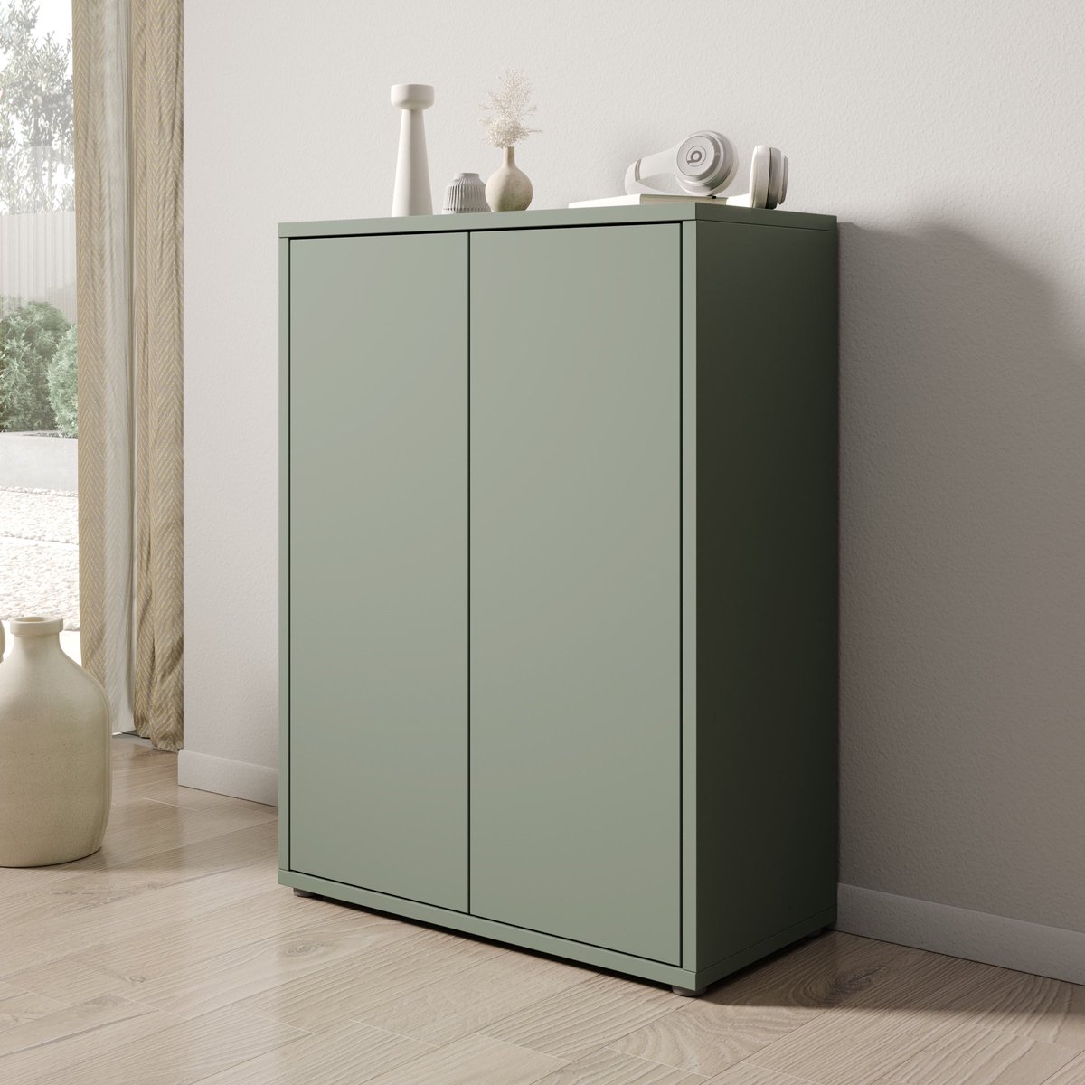 Meubella - Amber - Schoenenkast - Groen - 75x35x99 cm