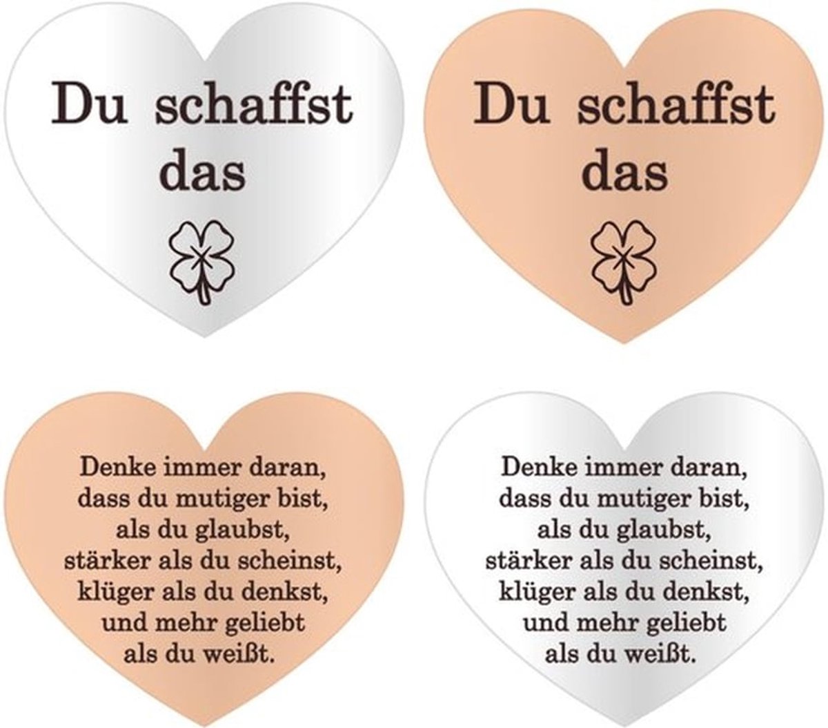 Geluksbrenger met tas - 2 stuks geluksmunten - Aanmoediging - Cadeau voor kinderen/vrienden - Persoonlijke gravure - Inspirerende woorden