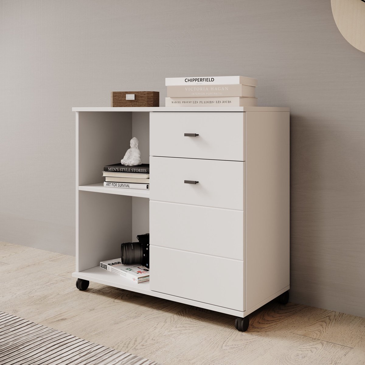 Meubella - Celeste - Dressoir - Wit - 77x35x73 cm