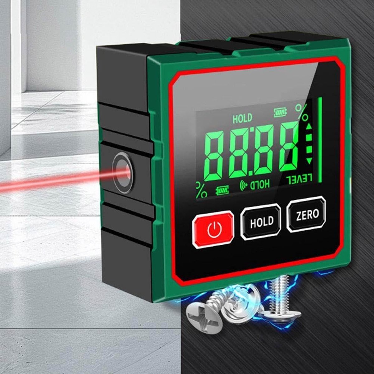Magnetische Digitale Waterpas Met Een Meetbereik Van 360° - 4x90° LCD-Display Oplaadbare Batterij - Compacte Hoekmeter Voor Het Nivelleren Van Buizen En Oppervlakken - Zwart