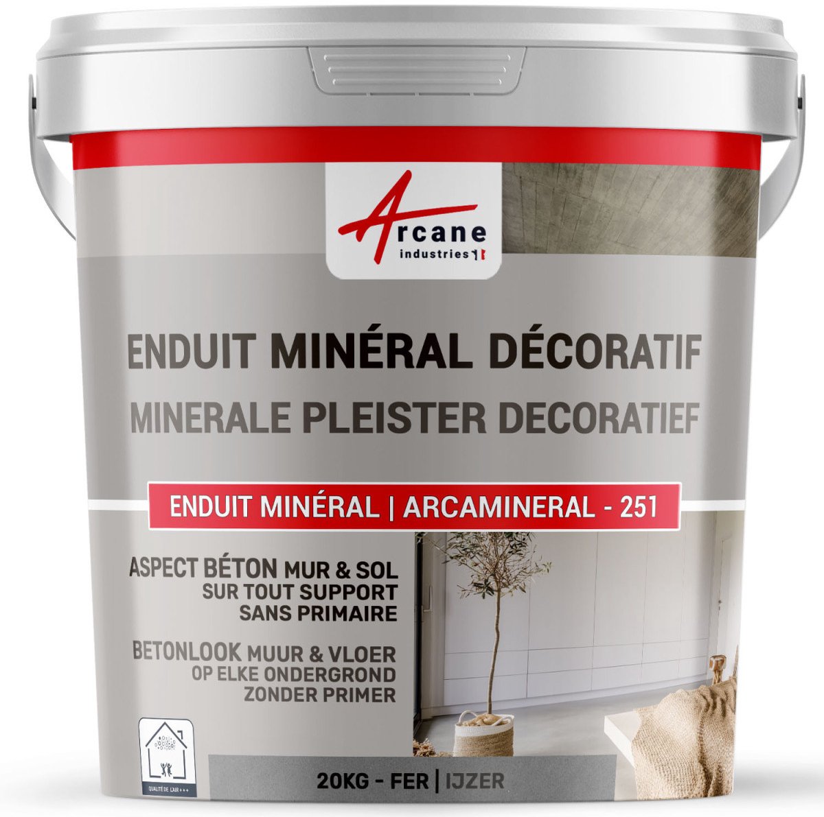 DECORATIEVE GEKLEURDE MINERALE PLEISTER MET BETONASPECT - decoratieve muur- en vloerpleister
