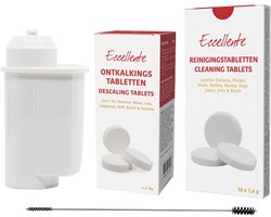 Eccellente Onderhoudspakket geschikt voor Siemens EQ koffiemachines – alternatief voor TZ80004A | 00312441 – Reinigingstabletten, Ontkalker, Waterfilter & Borstel
