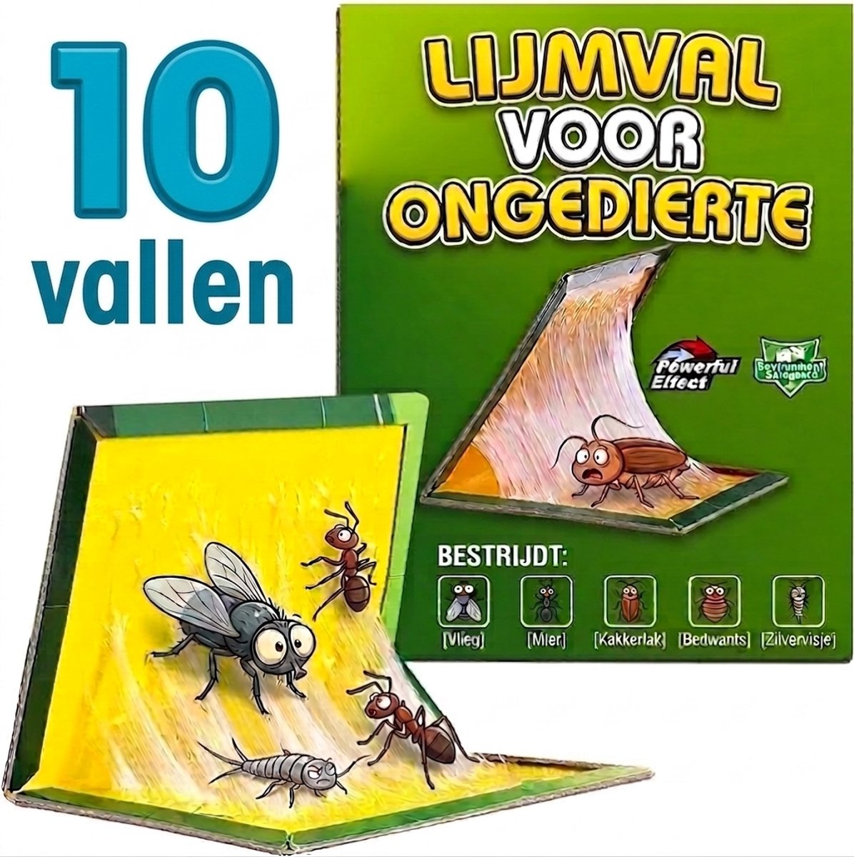 Lijmvallen - Zilvervisjes Bestrijden - Kakkerlakkenval - Extra Sterk - 10 stuks - Insectenval - Bedwantsen - Mieren