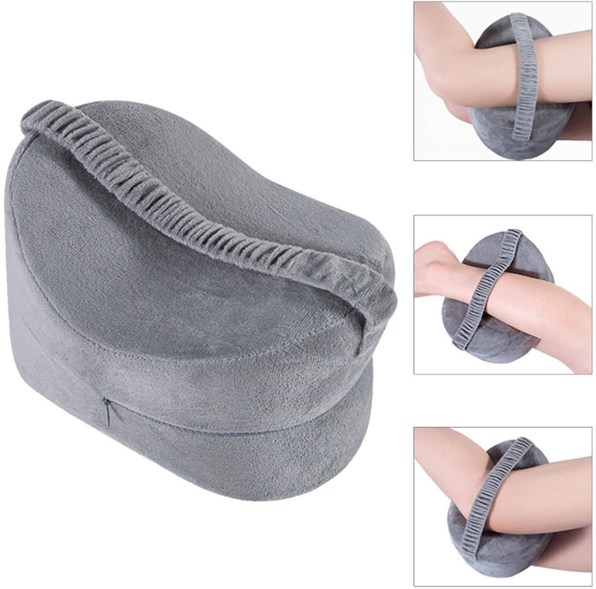 Kniekussen Voor in Bed - Beenkussen - Orthopedisch Kniekussens - Knie Kussen - Memory Foam - Zijslaapkussen - Ergonomisch Beenkussen - Voor Zijslapers - Schootkussen - Kussen voor tussen Knieen - Rugklachten - Rugpijn - Heupklachten - Grijs