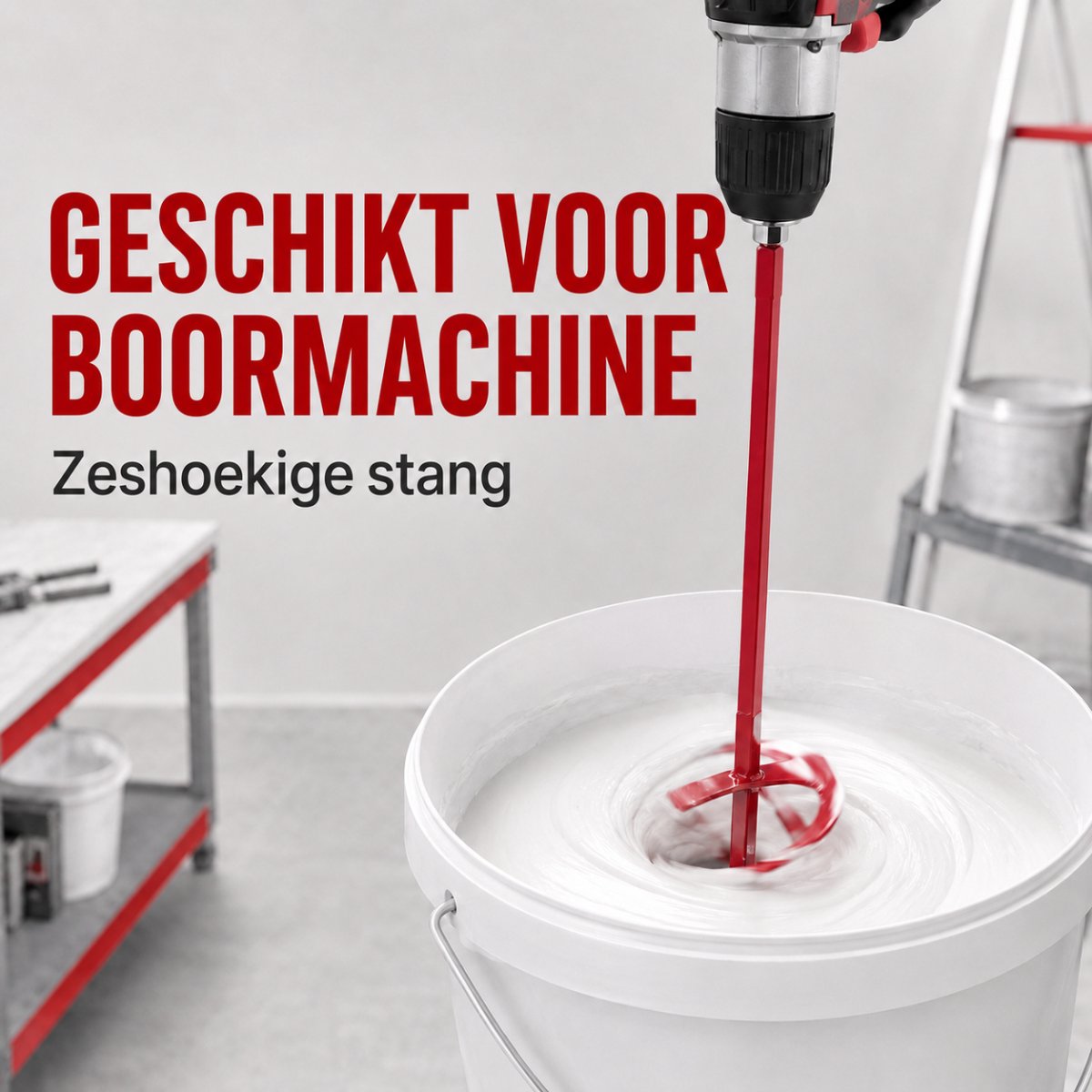Menger mixer verf pleisters aanpasbaar boormachine homogeen mengsel