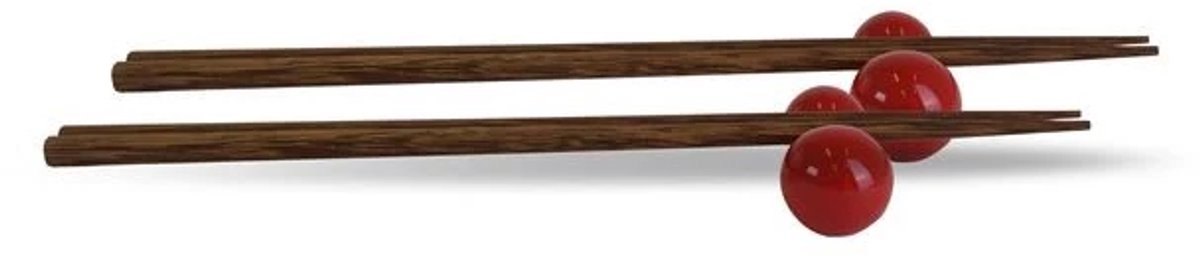 Byon Porto chopsticks wenge met houder set van 2 rood