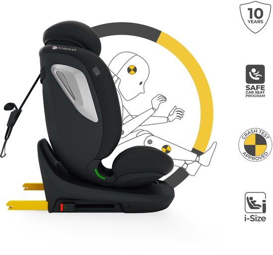 Kinderkraft I-GROW 2 PLUS Autostoel - 40-150 cm i-Size - Met Isofix - Groep 0/1/2/3 - Tot 12 Jaar - Zwart van Kinderkraft — afbeelding 5
