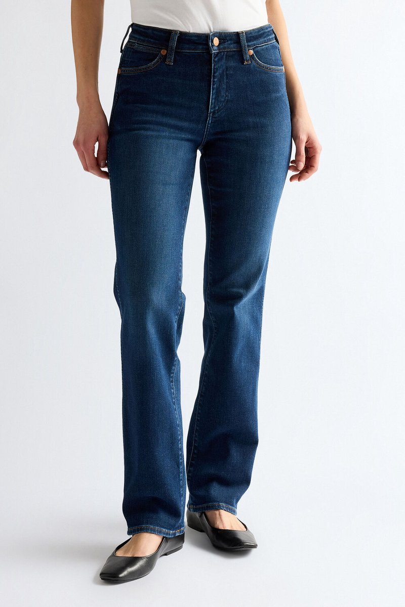 Wrangler STRAIGHT Dames Straight Fit Jeans W33 X L30 Blauw