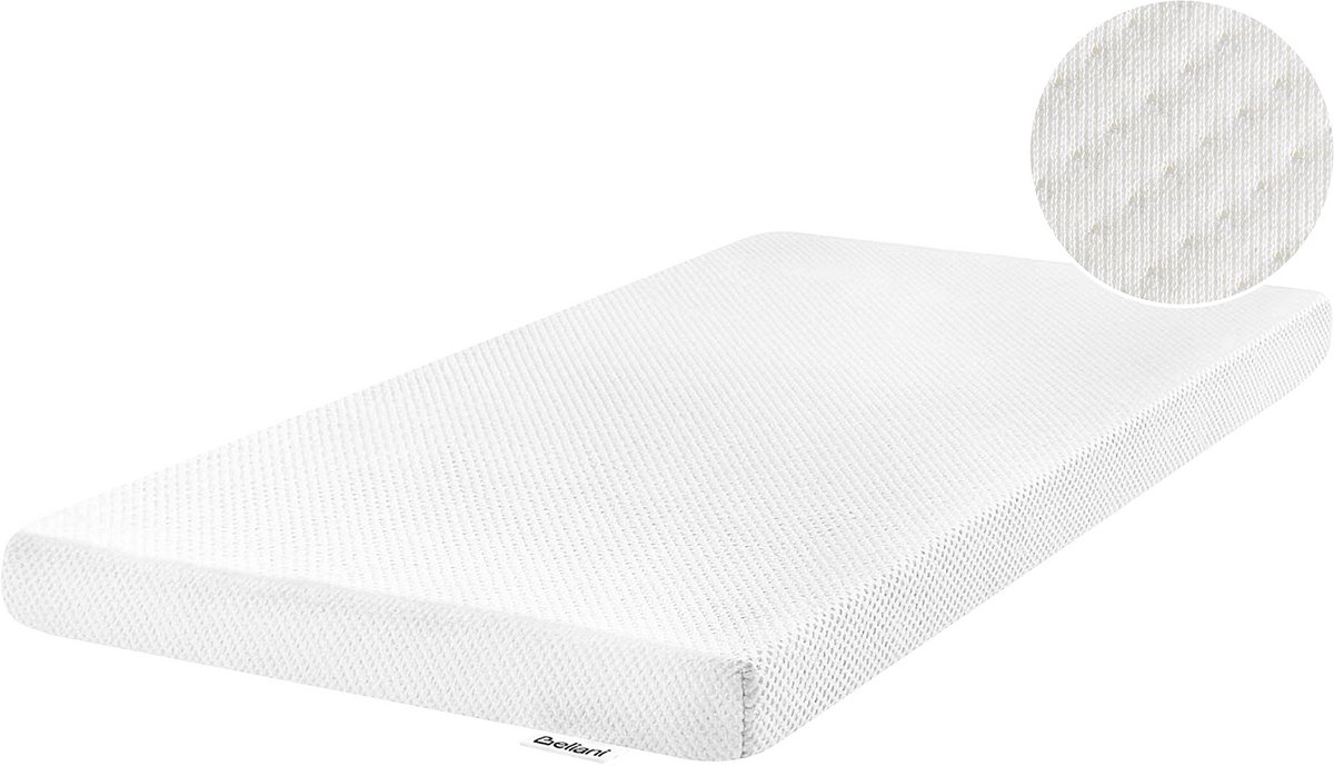 CUDDLY - Schuimmatras voor kinderbedje - Wit - 70 x 130 cm - PU-schuim