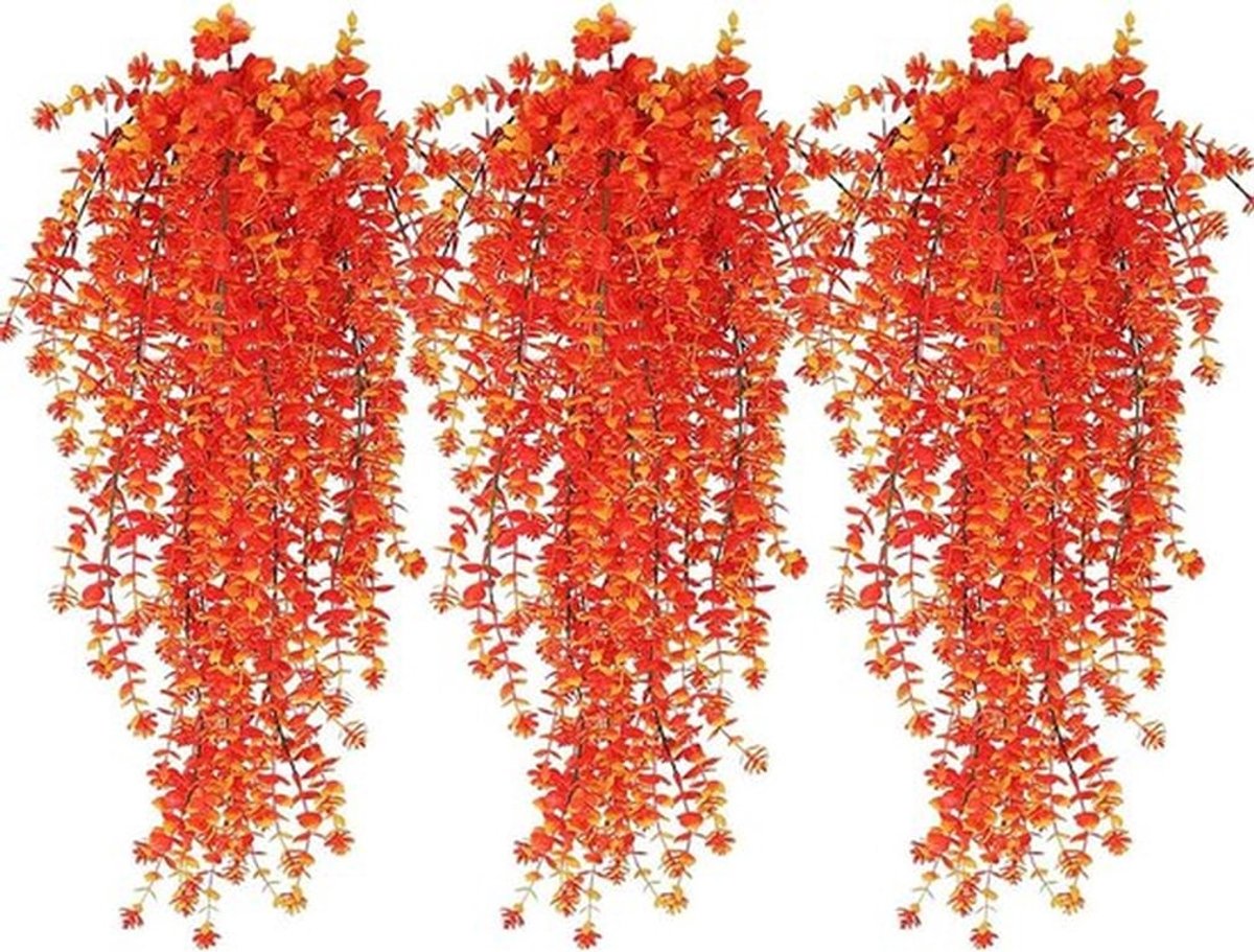 Set van 3 hangende kunstbloemen voor hangmand - oranje simulatiebloemen