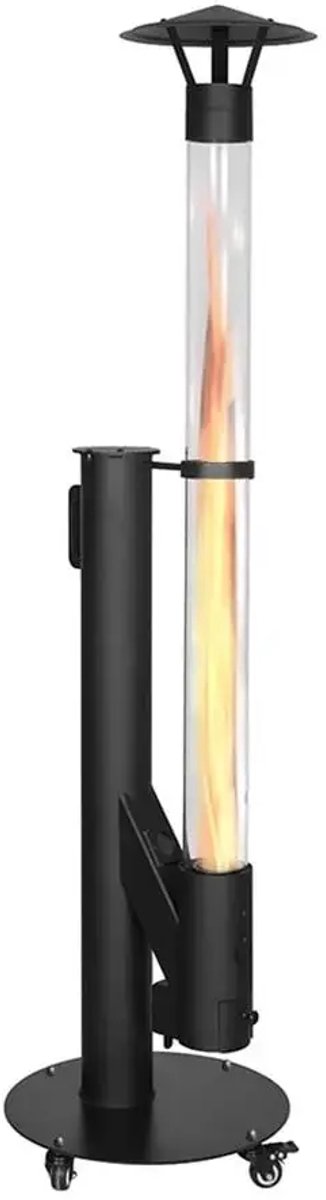 Quality Heating - HeatRocket PH-07 Terrasverwarmer op Pellets – 5 kW – Zwart – Duurzaam & Sfeervol Verwarmen