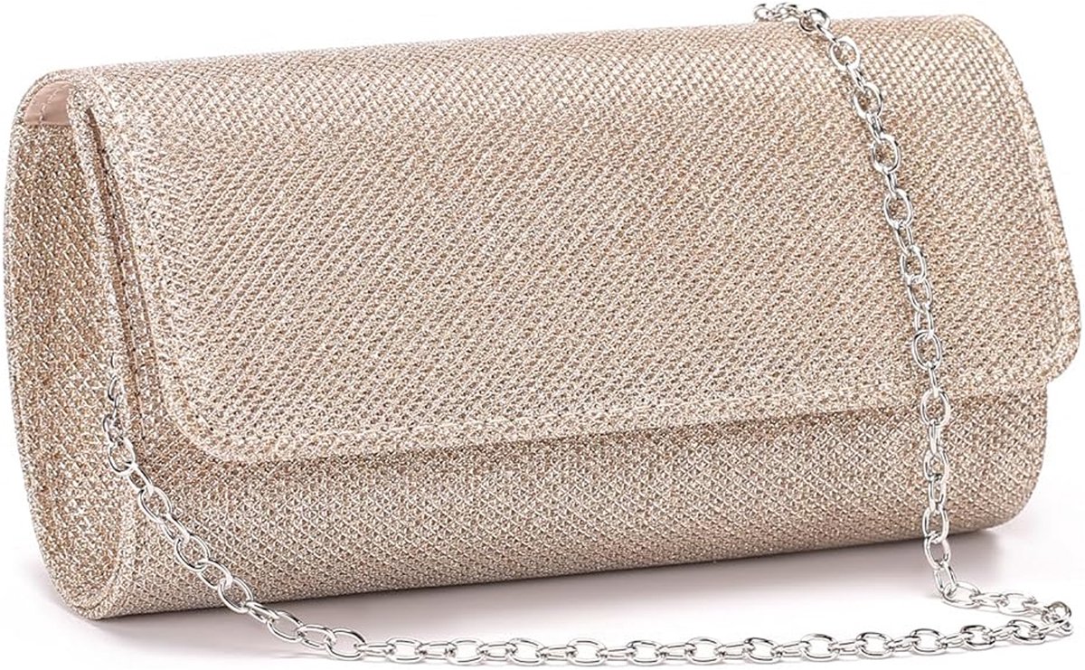 Dames Clutch - Glitter Envelop Clutch Met Afneembare Kettingriem - Elegante Pailletten Avondtasje Voor Bruiloft Bruids Prom Cocktail Party Dames Avondtasje