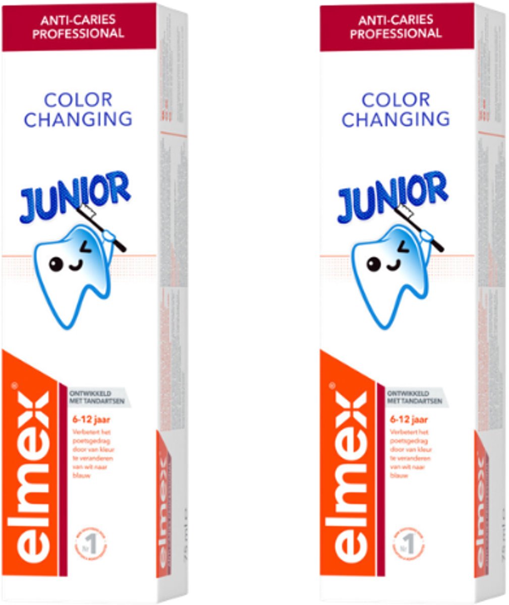 Elmex Junior Professional Anti-Cariës Tandpasta - 2 x 75 ml - 6-12 jaar