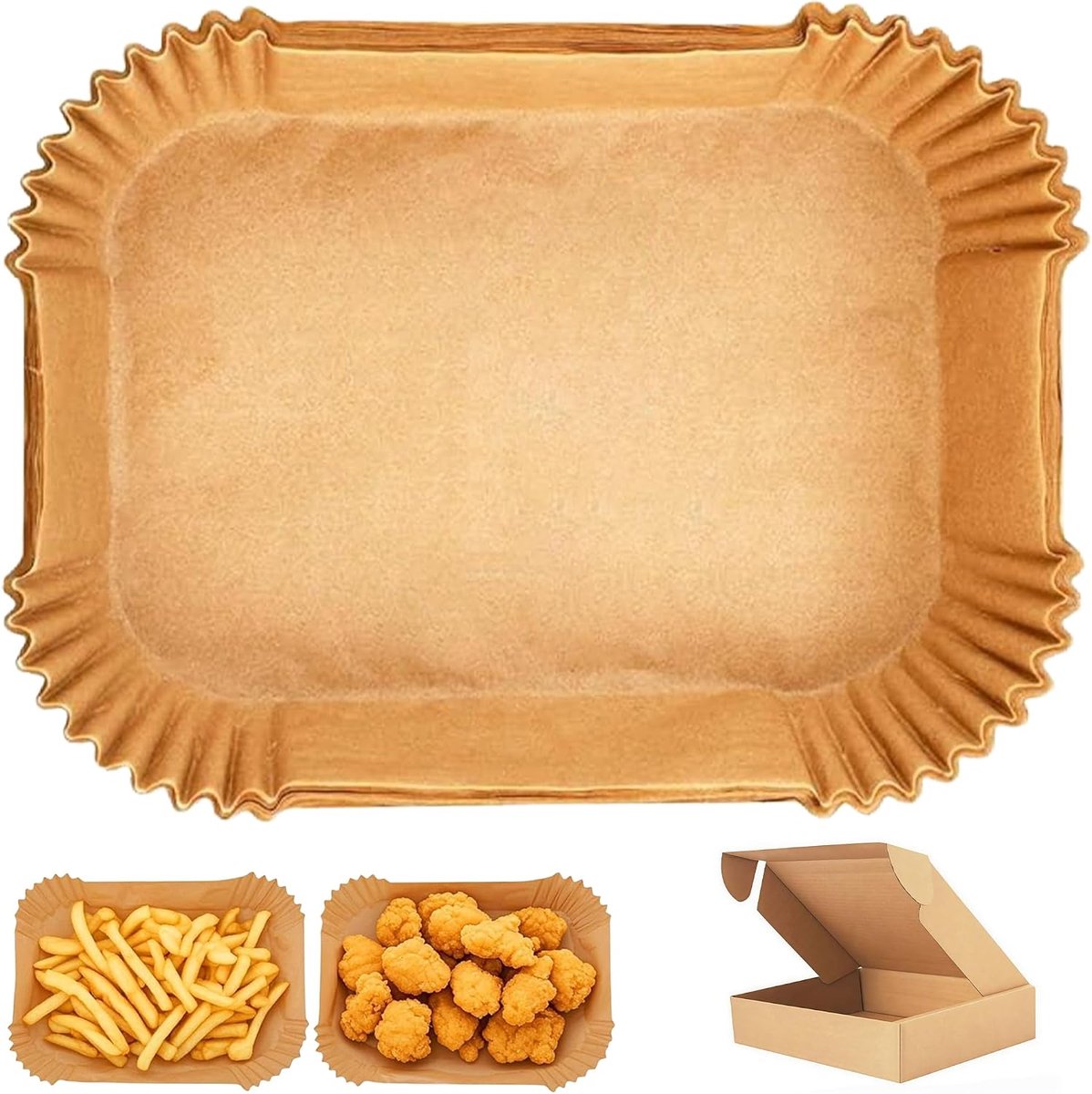 120 stuks Airfryer bakpapier Heteluchtfriteuse accessoires
