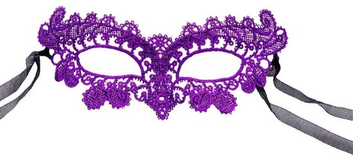 Gezichtsmasker Kanten - Oogmasker - Halloween - Carnaval - Kostuum - Polyester - 22 x 8 cm - Masker