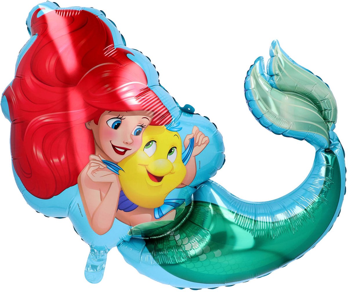 Folieballon Large Shape - Ariel de Kleine Zeemeermin - 67 cm - Helium- en Luchtvulling