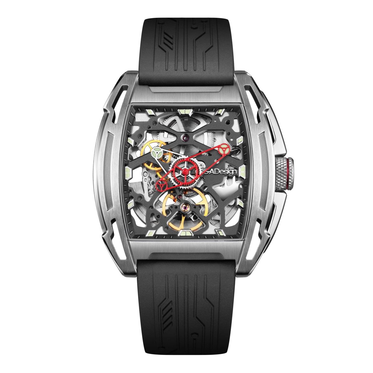 Solidchoice - Luxe Skeleton Automatische Horloge met Siliconen Band