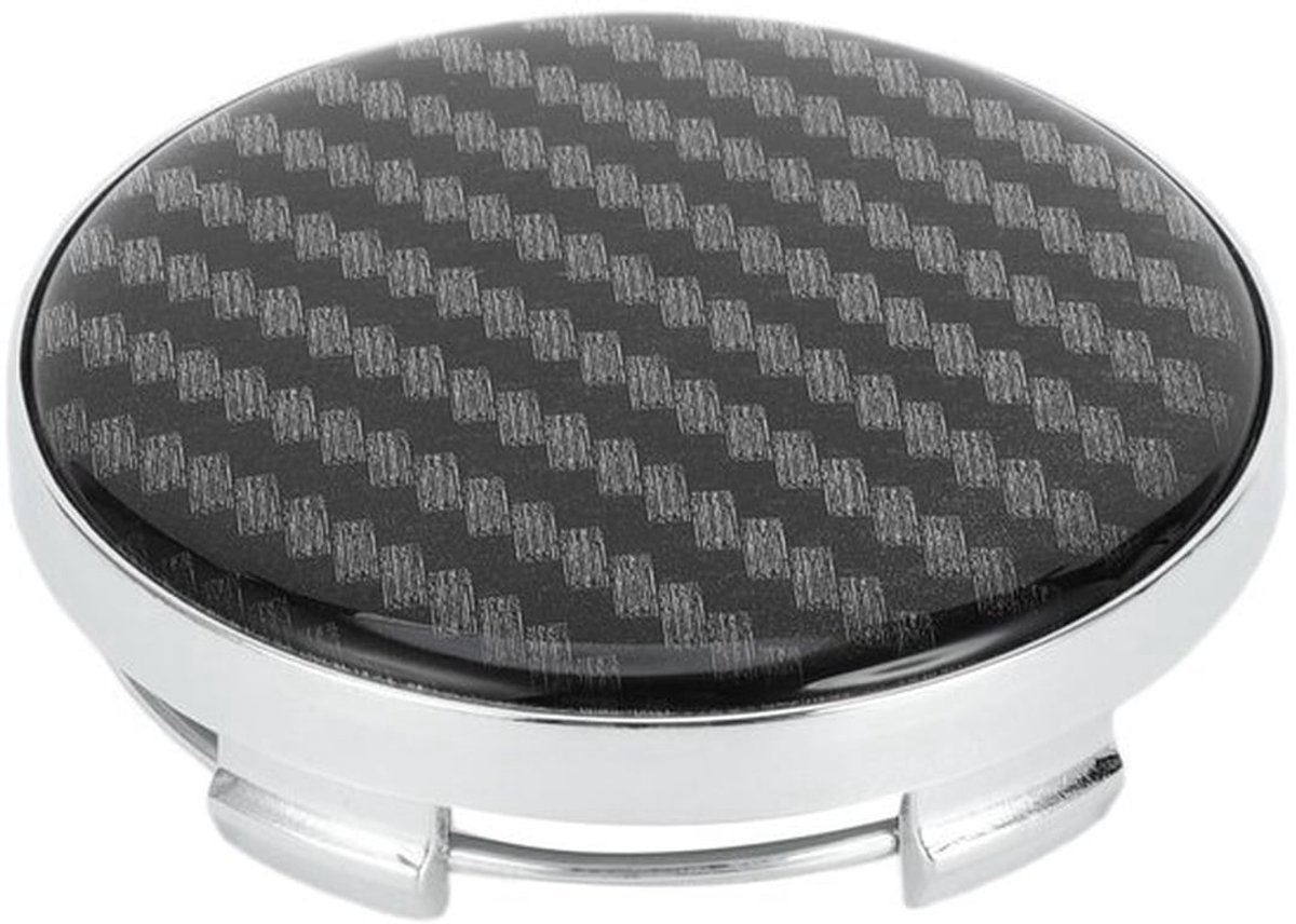 Wieldoppen Universeel - Naafdoppen 58,5 mm - Hubdoppen - Velgcentrumdoppen - Zilverkleurig - Carbon Fiber Patroon