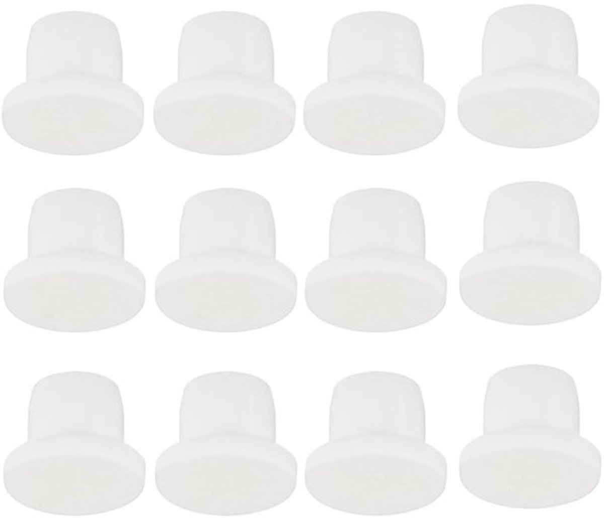 Hole Plug 12 Stuks - Siliconen Stopper - Flexibele Stopper - Zachte Stopper - Voor 9-10mm Gat - Wit