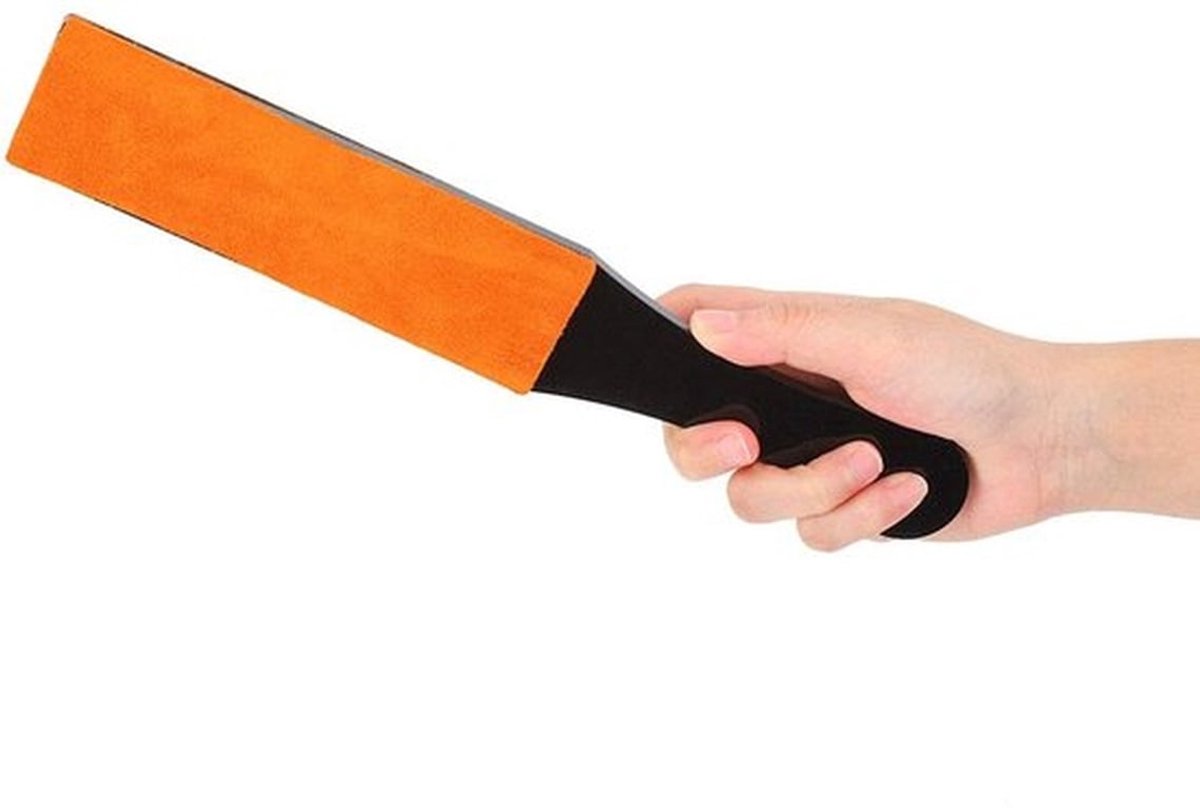 Scheermesriem Dubbelzijdig - PU Lederen Strop - Handmatige Slijpplank - Voor Messen en Scheermessen - Compact en Robuust - Comfortabele Handgreep - Messenslijper