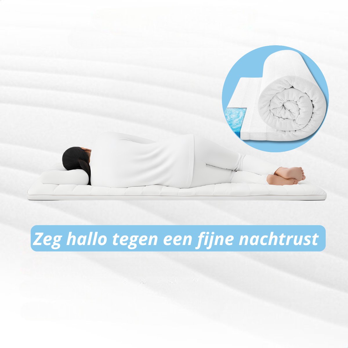 Maan matras® - Topper 180x200 - Hybrid Topmatras - Topdekmatras - 8cm dik - Hybrid zacht schuim - Afritsbaar en wasbaar - Matrastopper 180x200 cm thumbnail 2