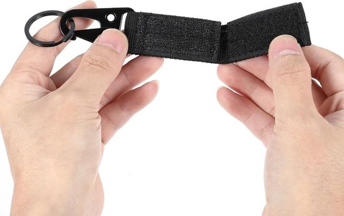 Tactische riemclip - Sleutelhanger - Sterke kwaliteit - Zwart - Politie-accessoires - Karabijnhaak - Sleutelhouder - Tactische riemgespen met haken - Voor outdoorsport - Rugzak - Camping - Aanhanger - Geschikt voor 5 stuks.