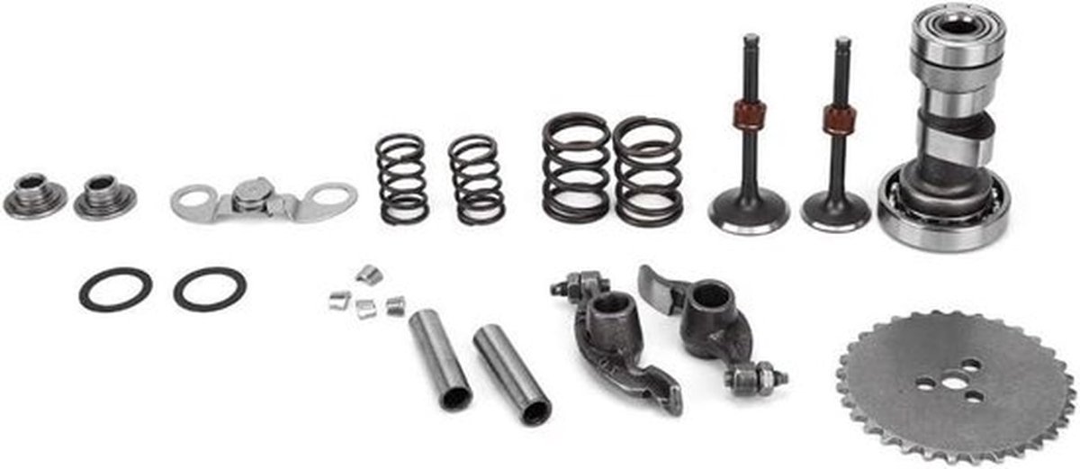Nokkenas set - Race nokkenas - Roestvrij staal - Chinees 140cc-motor - Pit Dirt Trail Bike geschikt - Rood - Nokkenas-kit voor Chinees YX140/YX 1P56FMJ-motor, Roestvrij staal.