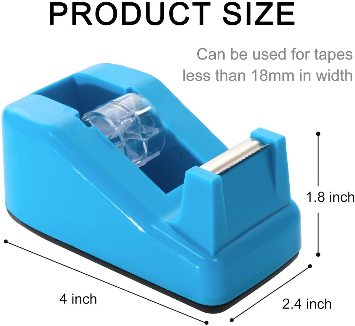 Desktop Tape Dispenser - Blauw - Voor Standaard Tape - Met Anti-Slip Basis - Voor Kantoor en Restaurant