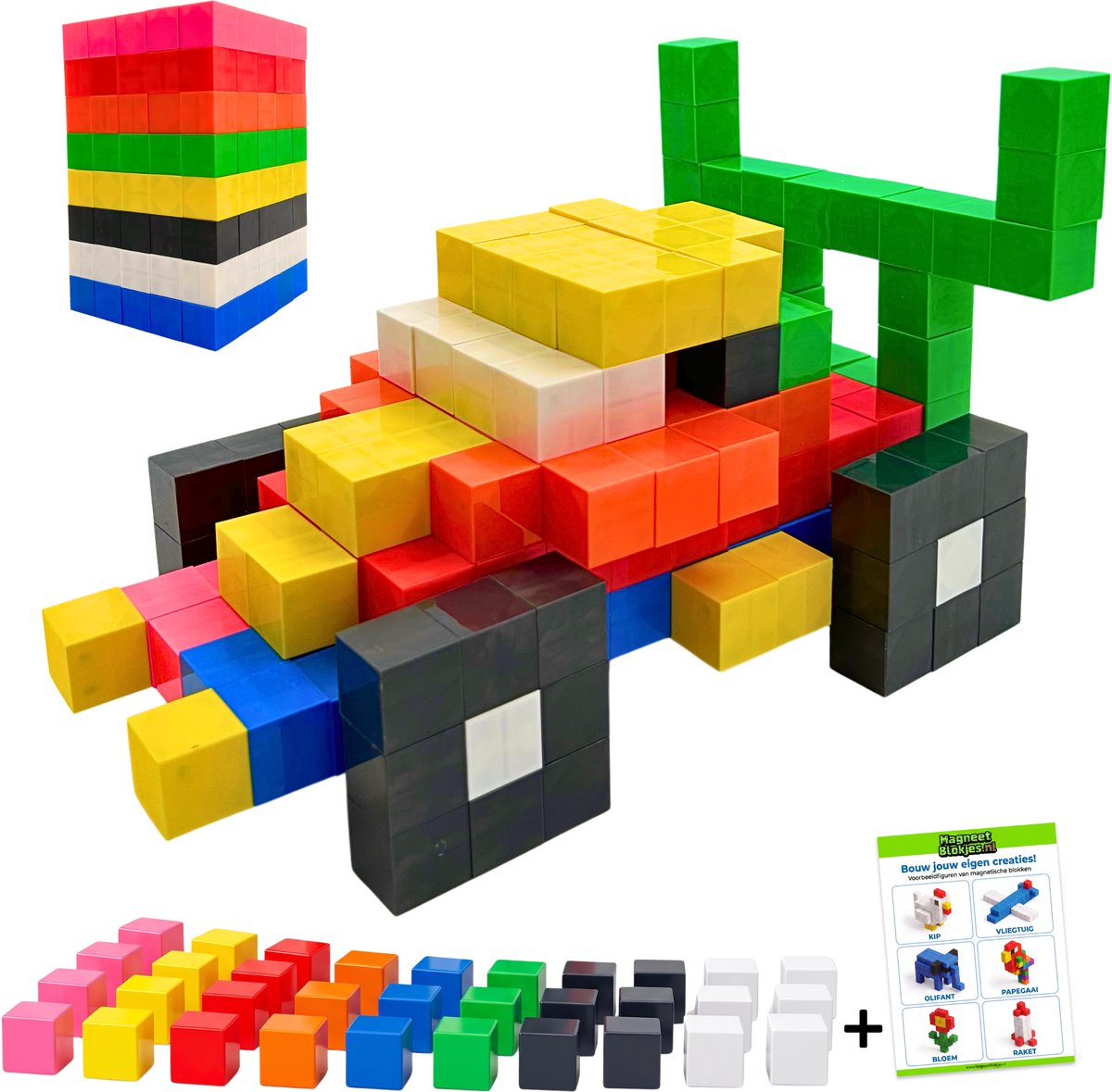 Magnetisch speelgoed – magnetisch bouwspeelgoed 200 stuks – magnetische bouwstenen - vol gekleurd- magnetische blokken – montessori speelgoed – magneten speelgoed
