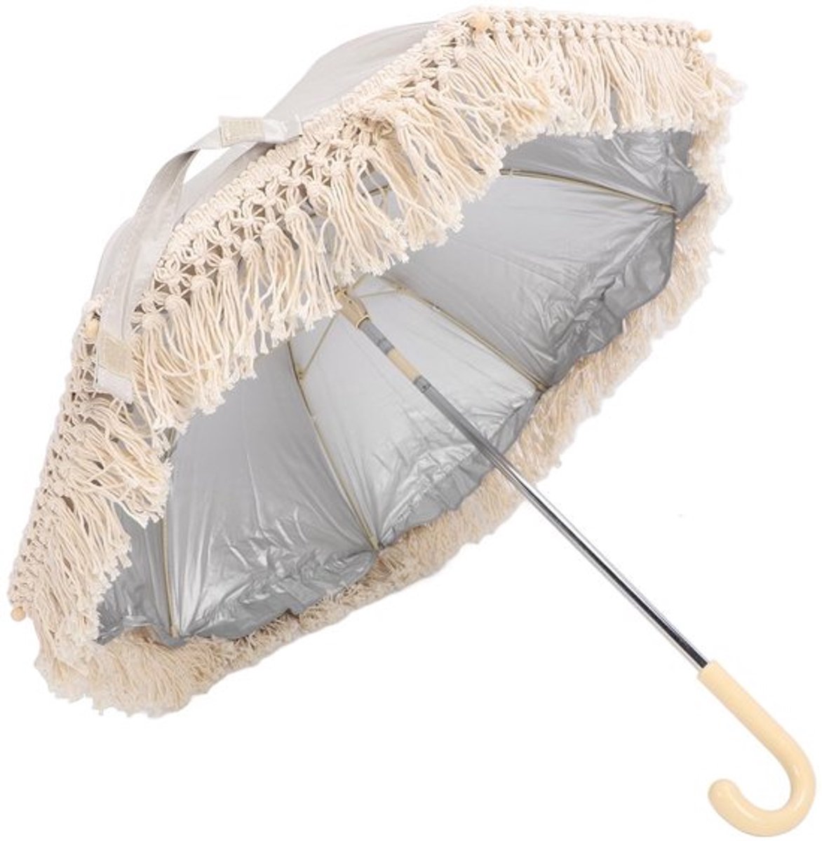 Buiten babyparasol - UV-bescherming - Ideaal voor het strand - Met franjes - Voor baby's en jonge kinderen - Inclusief bevestiging