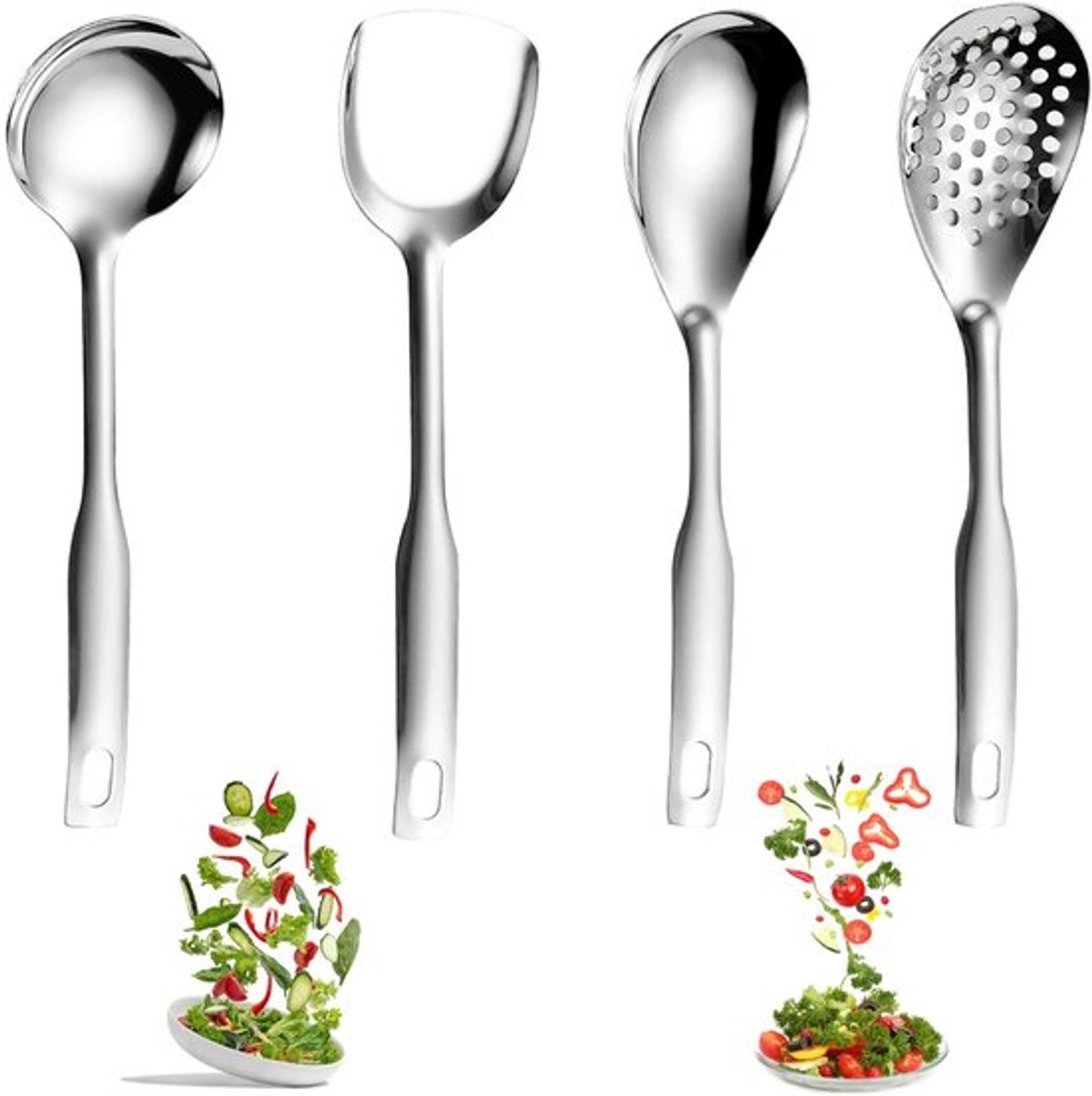 - Grote Opscheplepels - Duurzaam en Sterk - Met Gaatjes - Keukenhulp - Voor Restaurant en Feestelijkheden