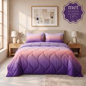Sleep Comfy - Gradient Zomer Dekbed - 240x220 cm - Paars - met 2 Kussenslopen 60x70 cm - Dekbed Zonder Overtrek - Lichtgewicht & Ademend - Anti-Allergie - Geschikt voor Thuis, Camping & Caravan