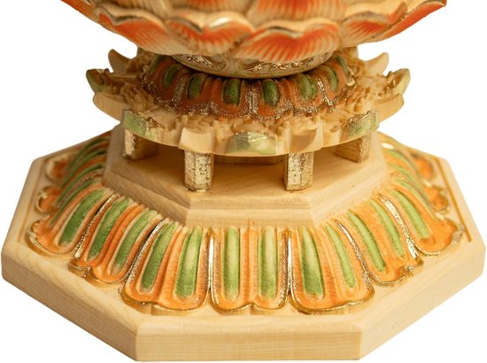 Houten Boeddha Beeld - Acala Fudo Myoo - Spirituele Bescherming - Handgemaakt Met Kleur - Eén maat - Wit van houten — afbeelding 3