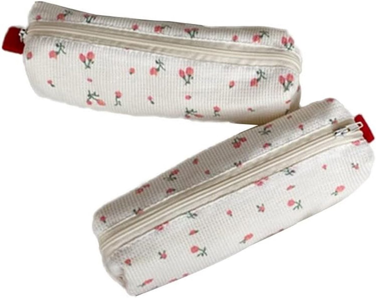 Pencil Bag - Pen Bag Storage - School Supplies - Cute Simple Design - 20cm x 5cm x 5cm - Red