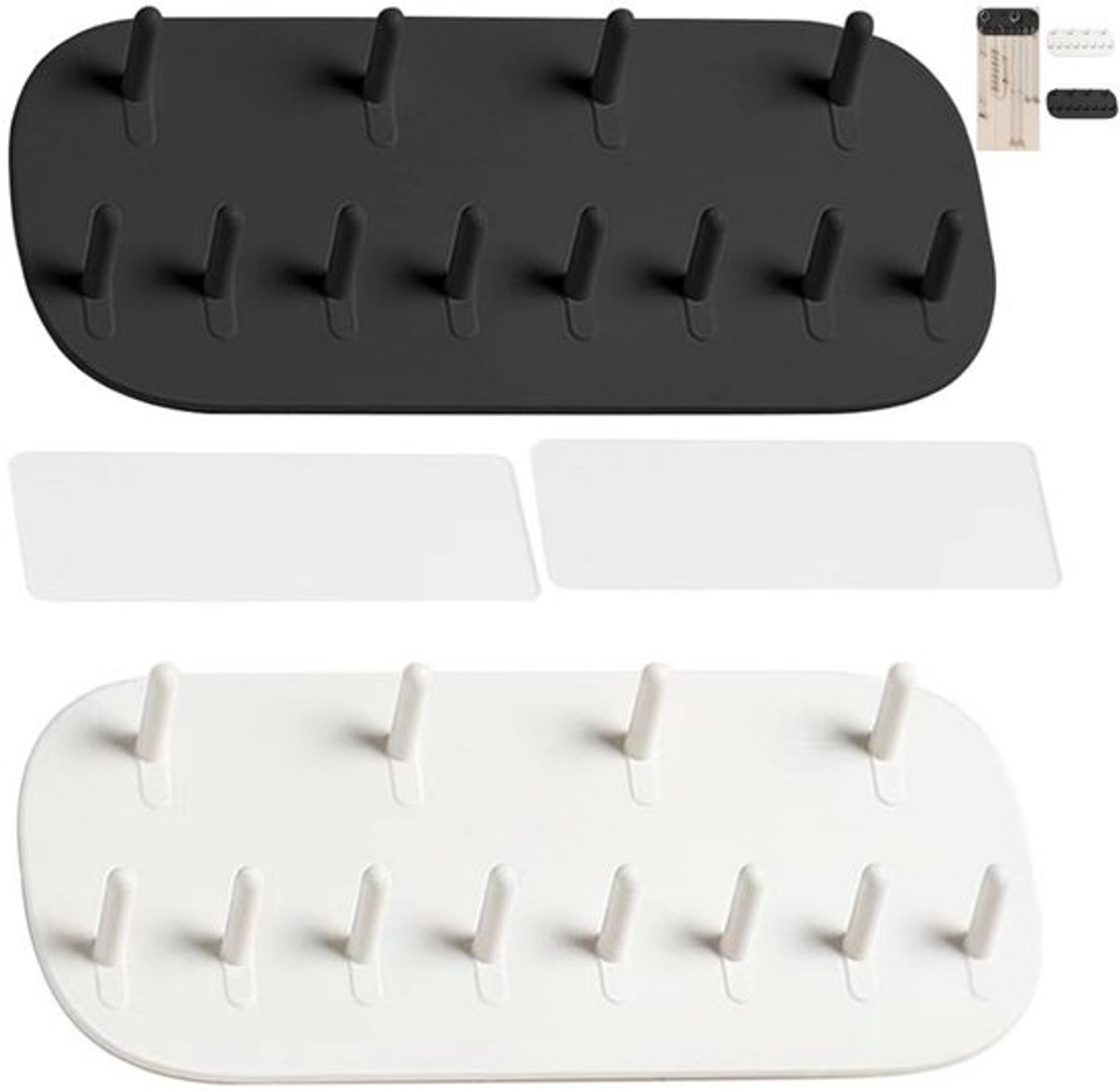Dailygoody - Halskettinghanger - Sieradenstandaard - Wandhouder - Wit/Zwart