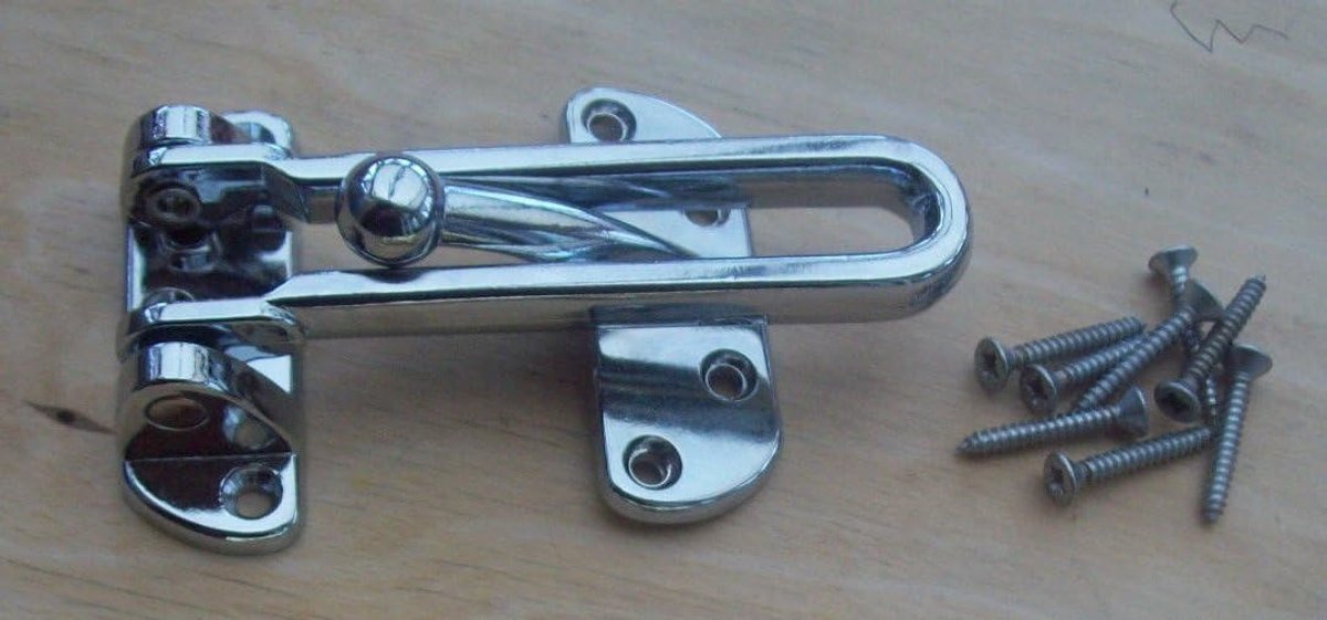 Deurbeveiliging - Deurwachter Deurketting - Veiligheid Thuis - Robuust Metalen Ontwerp - 8 cm - Chroom